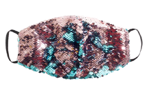 Load image into Gallery viewer, Teal &amp; Pink Sparkly Mask - S
