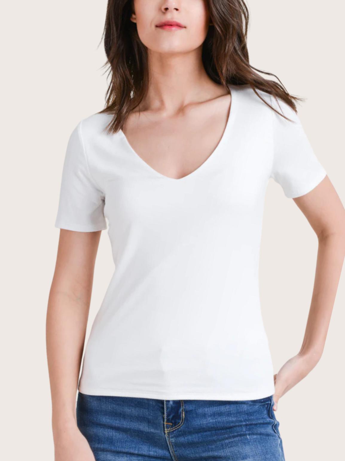 Lola Jeans - V-neck Short Sleeve T-Shirt - Sz S