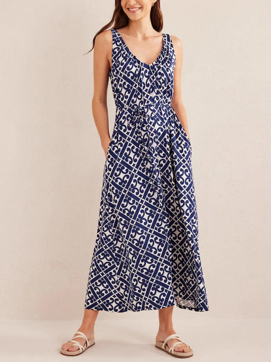 Boden - V-Neck Jersey Sleeveless Maxi Dress - Sz 4