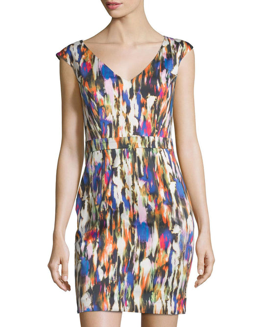 French Connection - Cap Sleeve Printed Sheath Dress - Sz 4