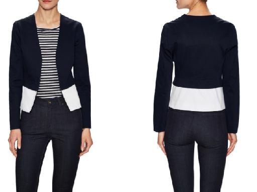 Ava & Aiden - Long Sleeve Collarless Peplum Blazer - Sz 6