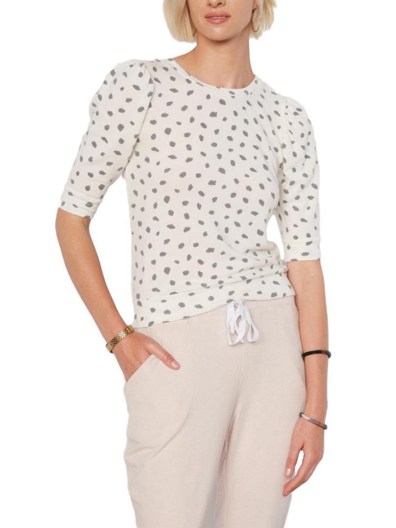 Tart - Beatrix Cheetah Print Puff 3/4 Sleeve Sweater - Sz XS