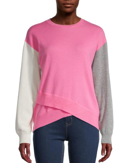 Chinti and Parker - Crossover Hem Cashmere Blend Sweater - Sz S