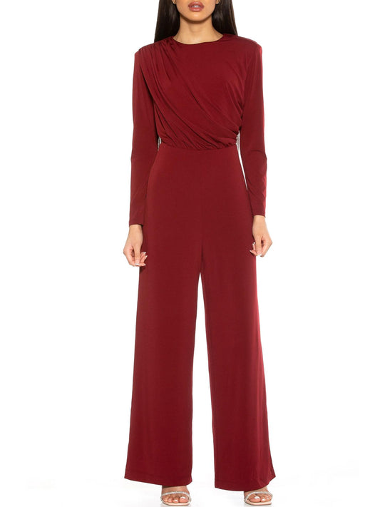 Alexia Admor - Ruched Wide-Leg Jumpsuit - Sz M