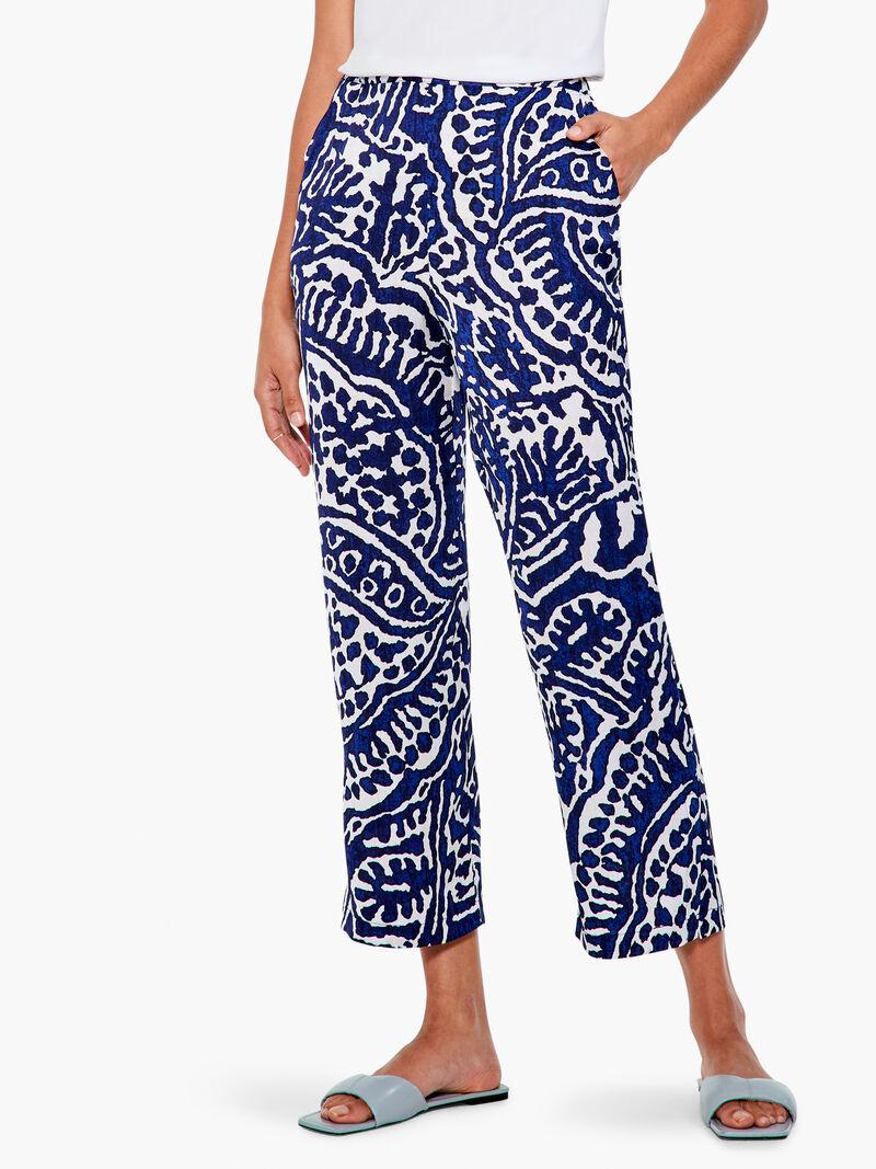 NIC+ZOE - Indigo Stamp Wide-Leg Casual Pant - Sz M